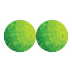 Lime Green Polygonal Geometric Print Car Coasters