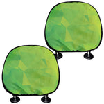 Lime Green Polygonal Geometric Print Car Headrest Covers