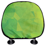Lime Green Polygonal Geometric Print Car Headrest Covers