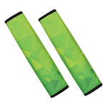 Lime Green Polygonal Geometric Print Car Seat Belt Covers