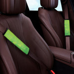 Lime Green Polygonal Geometric Print Car Seat Belt Covers