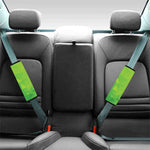 Lime Green Polygonal Geometric Print Car Seat Belt Covers