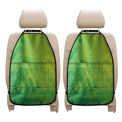 Lime Green Polygonal Geometric Print Car Seat Organizers
