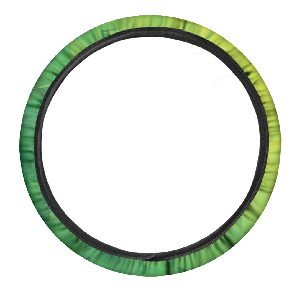 Lime Green Polygonal Geometric Print Car Steering Wheel Cover