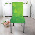 Lime Green Polygonal Geometric Print Dining Chair Slipcover