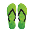Lime Green Polygonal Geometric Print Flip Flops