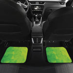 Lime Green Polygonal Geometric Print Front and Back Car Floor Mats