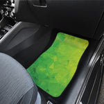 Lime Green Polygonal Geometric Print Front and Back Car Floor Mats