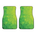 Lime Green Polygonal Geometric Print Front Car Floor Mats