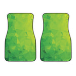 Lime Green Polygonal Geometric Print Front Car Floor Mats