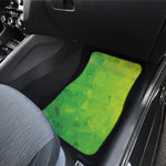 Lime Green Polygonal Geometric Print Front Car Floor Mats