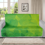 Lime Green Polygonal Geometric Print Futon Protector