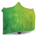 Lime Green Polygonal Geometric Print Hooded Blanket