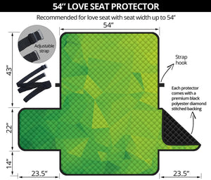 Lime Green Polygonal Geometric Print Loveseat Protector