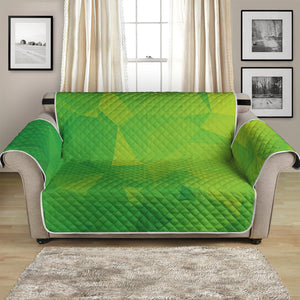 Lime Green Polygonal Geometric Print Loveseat Protector