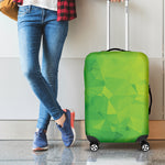 Lime Green Polygonal Geometric Print Luggage Cover