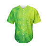 Lime Green Polygonal Geometric Print Men's Baseball Jersey