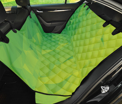 Lime Green Polygonal Geometric Print Pet Car Back Seat Cover