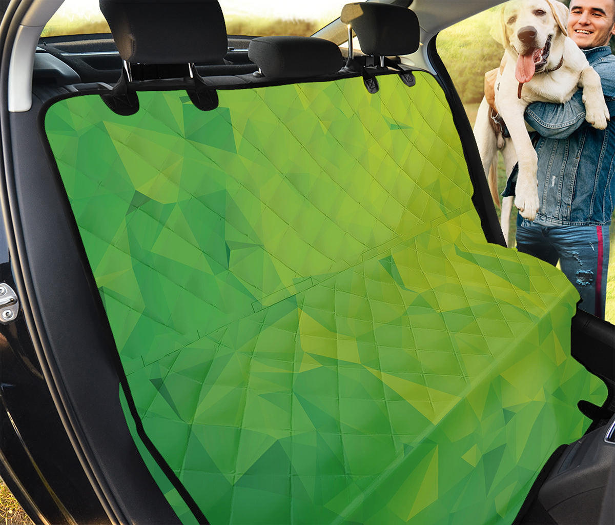 Lime Green Polygonal Geometric Print Pet Car Back Seat Cover