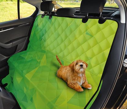 Lime Green Polygonal Geometric Print Pet Car Back Seat Cover