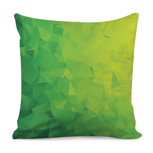 Lime Green Polygonal Geometric Print Pillow Cover
