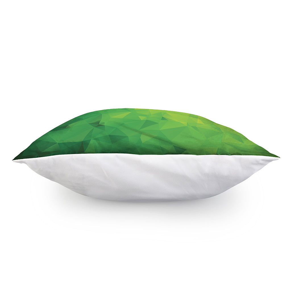 Lime Green Polygonal Geometric Print Pillow Cover
