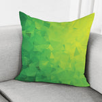 Lime Green Polygonal Geometric Print Pillow Cover