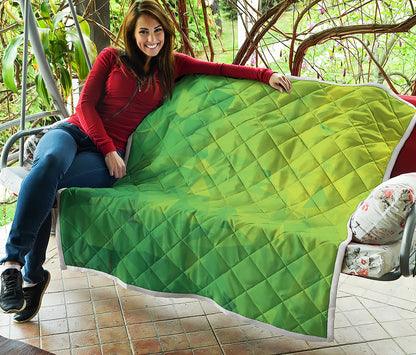 Lime Green Polygonal Geometric Print Quilt
