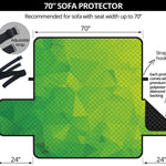 Lime Green Polygonal Geometric Print Sofa Protector