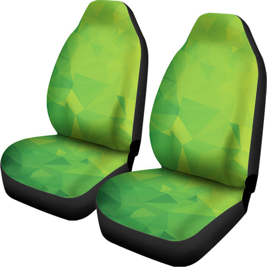 Lime Green Polygonal Geometric Print Universal Fit Car Seat Covers