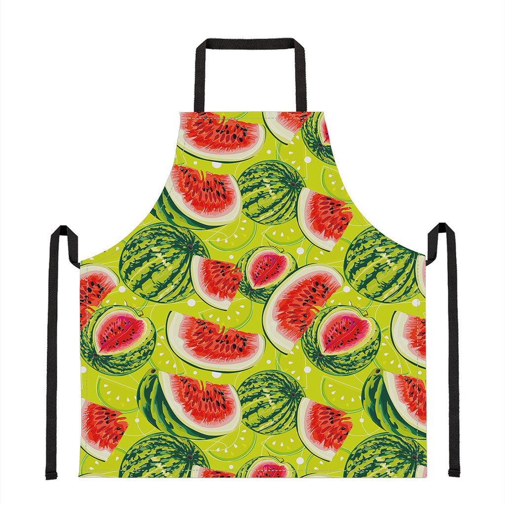 Lime Green Watermelon Pattern Print Apron