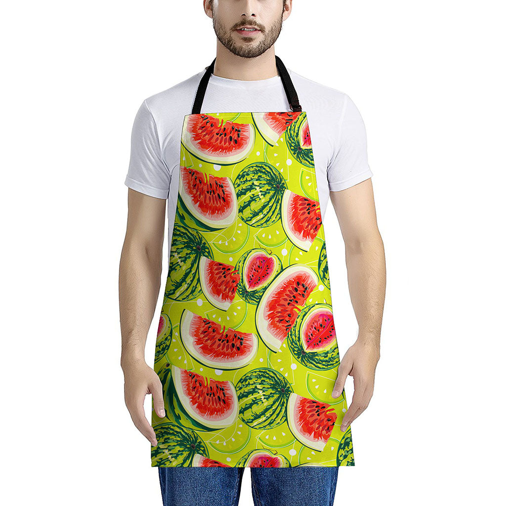 Lime Green Watermelon Pattern Print Apron