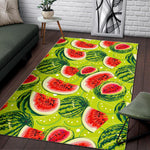 Lime Green Watermelon Pattern Print Area Rug GearFrost