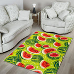 Lime Green Watermelon Pattern Print Area Rug GearFrost