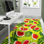 Lime Green Watermelon Pattern Print Area Rug GearFrost