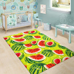 Lime Green Watermelon Pattern Print Area Rug GearFrost