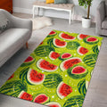 Lime Green Watermelon Pattern Print Floor Mat