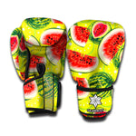 Lime Green Watermelon Pattern Print Boxing Gloves