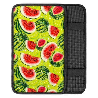 Lime Green Watermelon Pattern Print Car Center Console Cover