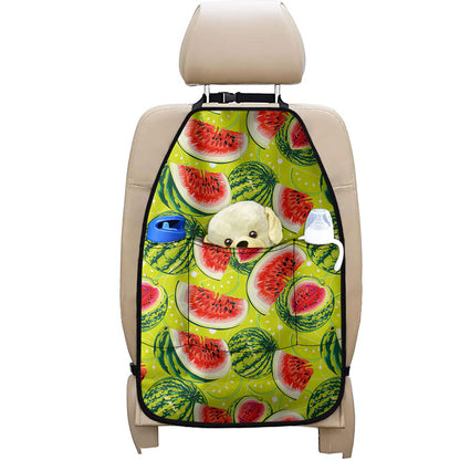Lime Green Watermelon Pattern Print Car Seat Organizers