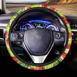 Lime Green Watermelon Pattern Print Car Steering Wheel Cover