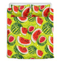 Lime Green Watermelon Pattern Print Duvet Cover Bedding Set