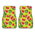 Lime Green Watermelon Pattern Print Front Car Floor Mats