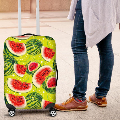Lime Green Watermelon Pattern Print Luggage Cover GearFrost