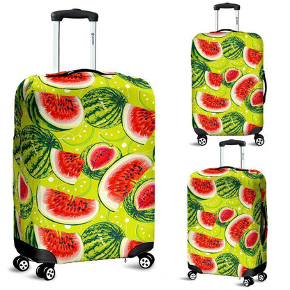 Lime Green Watermelon Pattern Print Luggage Cover GearFrost
