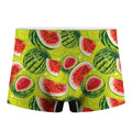 Lime Green Watermelon Pattern Print Men's Boxer Briefs