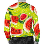 Lime Green Watermelon Pattern Print Men's Crewneck Sweatshirt GearFrost