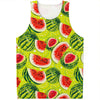 Lime Green Watermelon Pattern Print Men's Tank Top