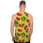 Lime Green Watermelon Pattern Print Men's Tank Top