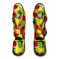 Lime Green Watermelon Pattern Print Muay Thai Shin Guards